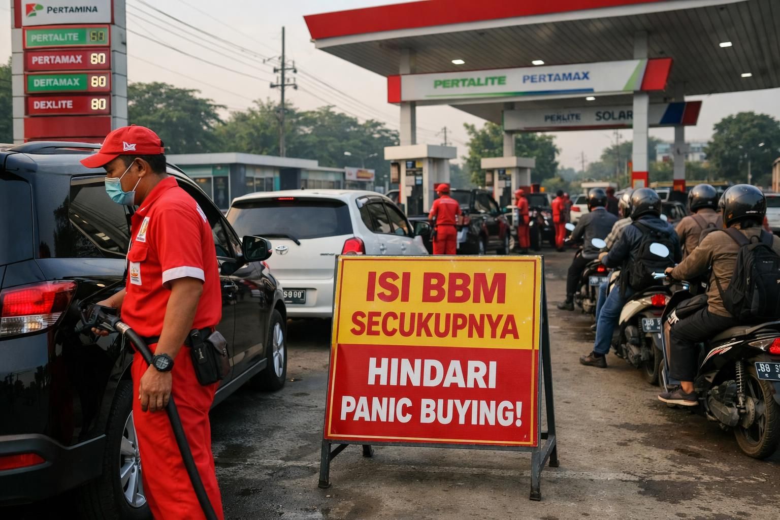 bahlil mengimbau warga untuk menggunakan bbm secukupnya dan menghindari pembelian panik guna menjaga ketersediaan bahan bakar.