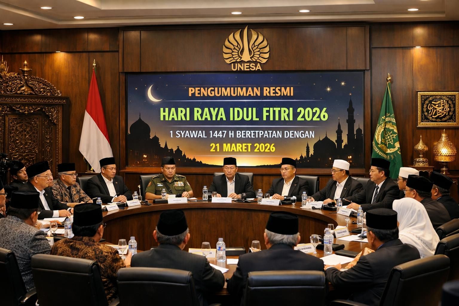 pemerintah telah mengumumkan jadwal resmi lebaran idul fitri 2026, 1 syawal 1447 h jatuh pada 21 maret 2026. simak keputusan sidang isbat dan dampaknya bagi masyarakat di universitas negeri surabaya.