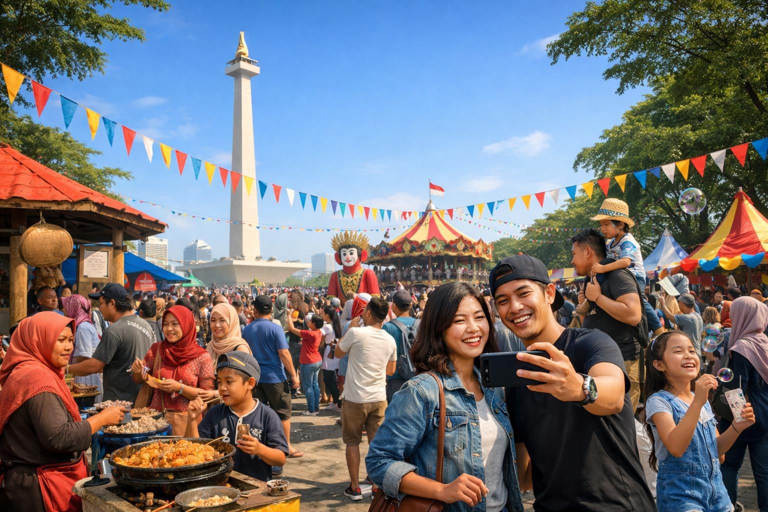 rayakan hut jakarta dengan menikmati transum dan berbagai tempat wisata gratis khusus untuk warga ktp non-dki. temukan cara seru merayakan hari spesial ini tanpa biaya!