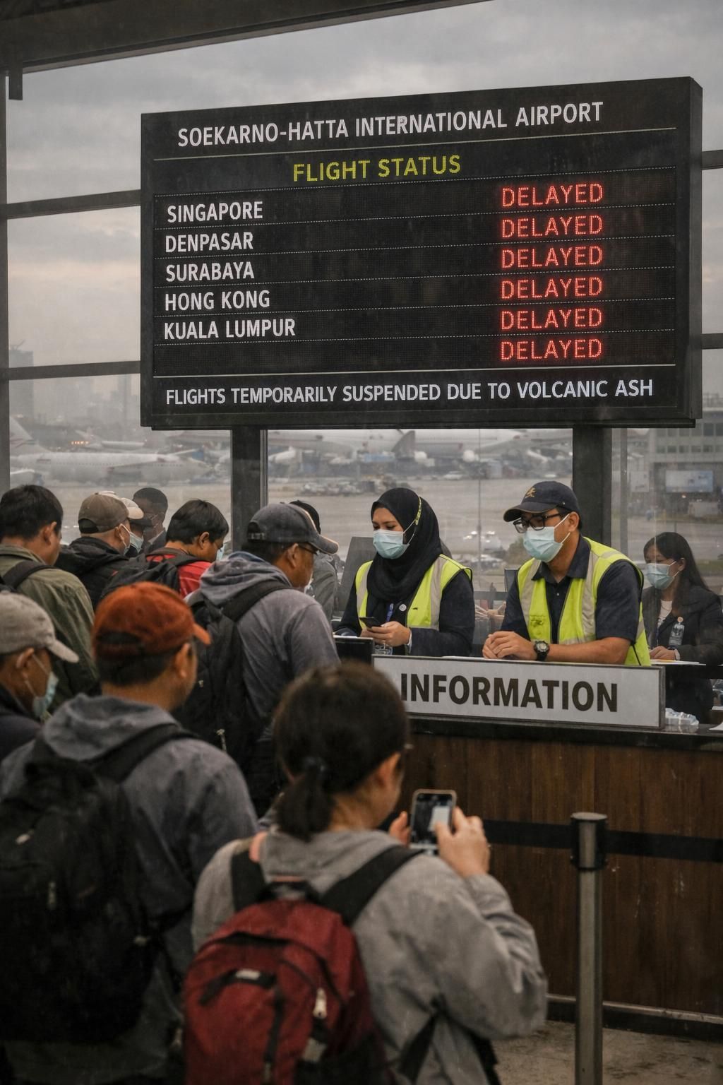 penutupan bandara soetta hingga pukul 13.30 wib akibat erupsi gunung anak krakatau, update terkini dari detiknews.