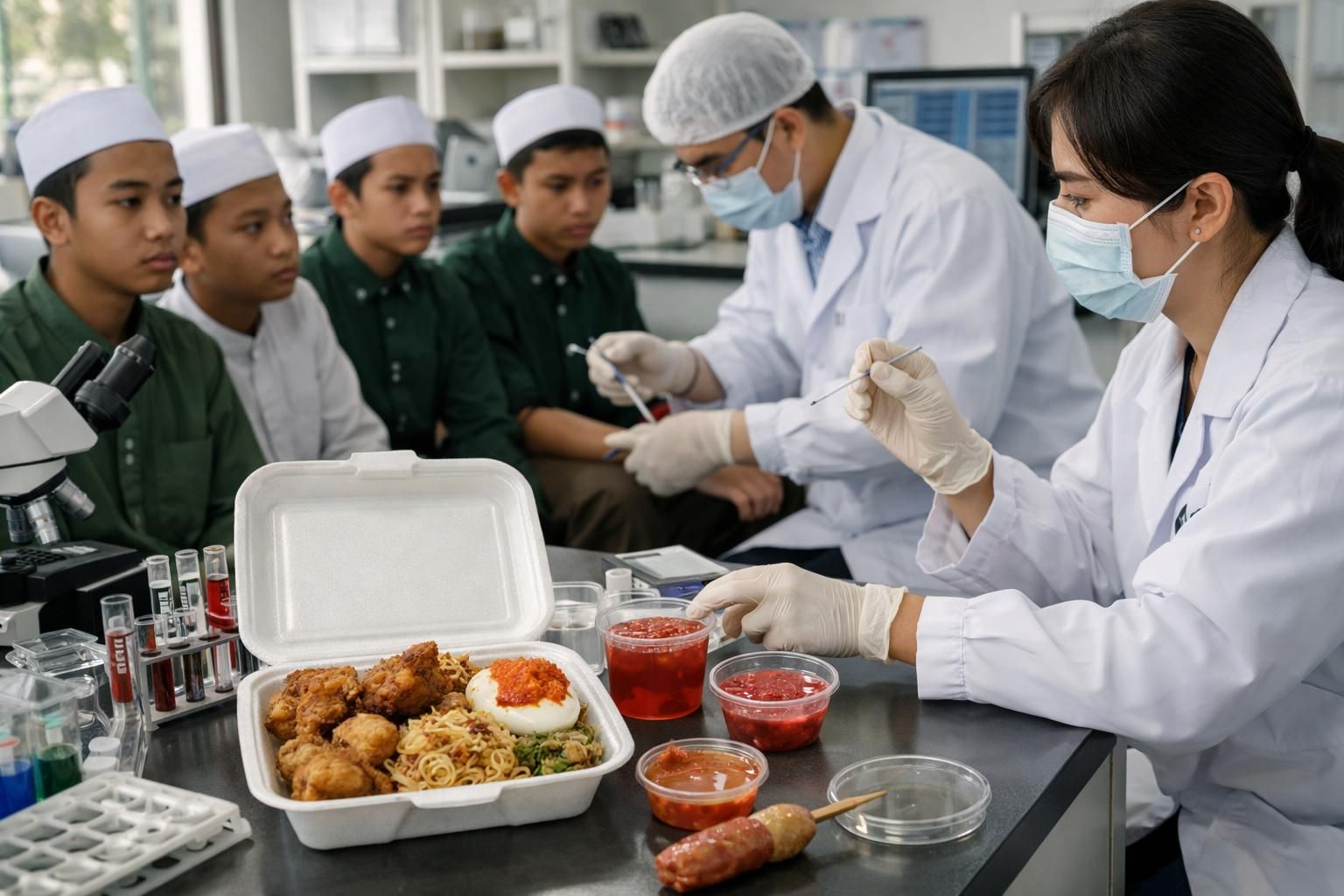 santri di sidoarjo diduga keracunan setelah mengonsumsi menu mbg yang kini sedang diperiksa di laboratorium untuk memastikan keamanan dan penyebab keracunan.